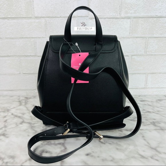 Kate Spade Black Darcy Flap Backpack - Picture 3 of 9